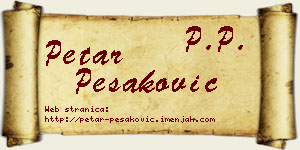 Petar Pešaković vizit kartica